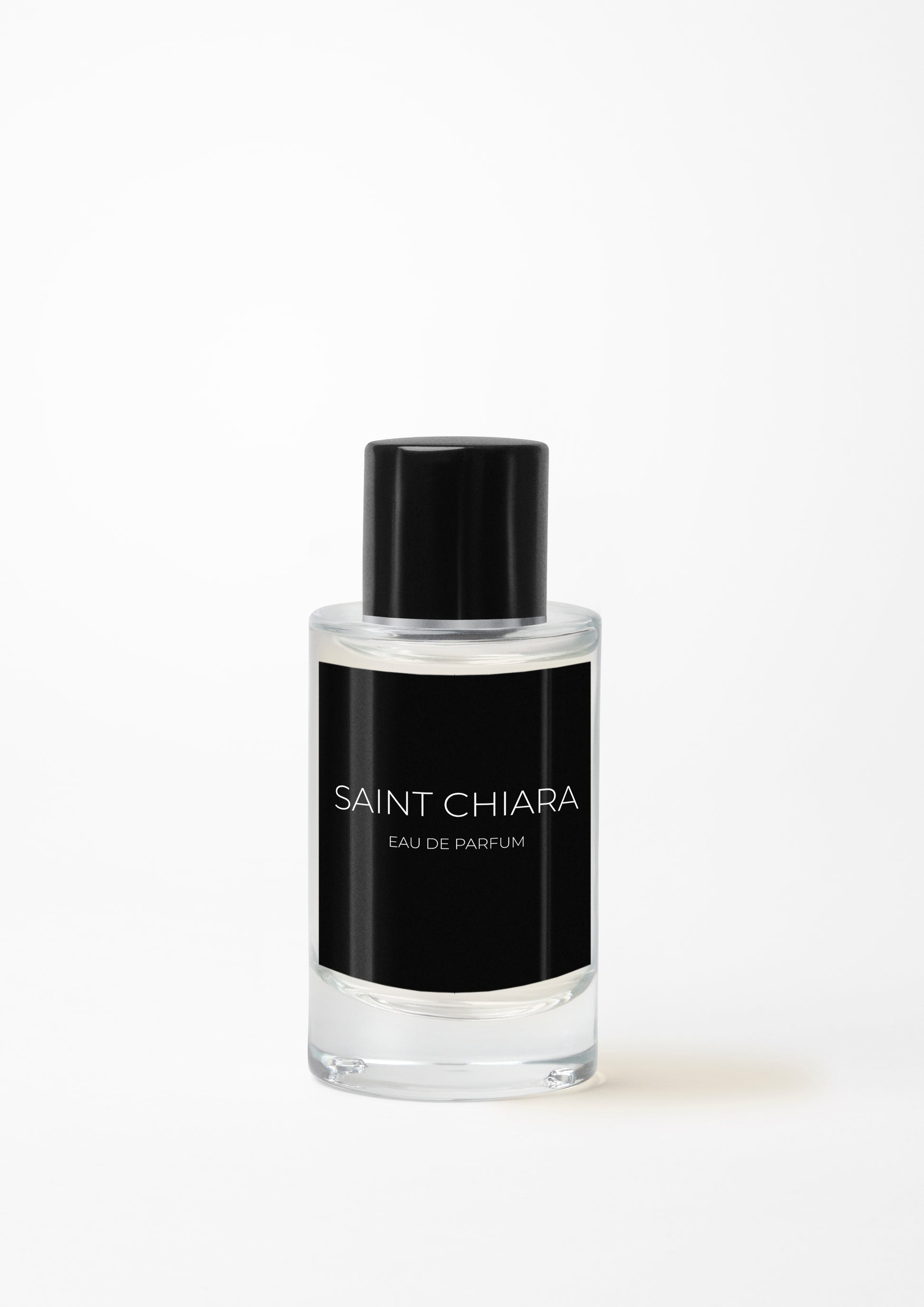 Saint Chiara perfume bottle on a white background