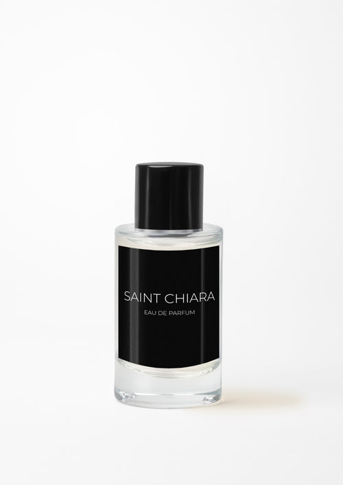 Saint Chiara perfume bottle on a white background